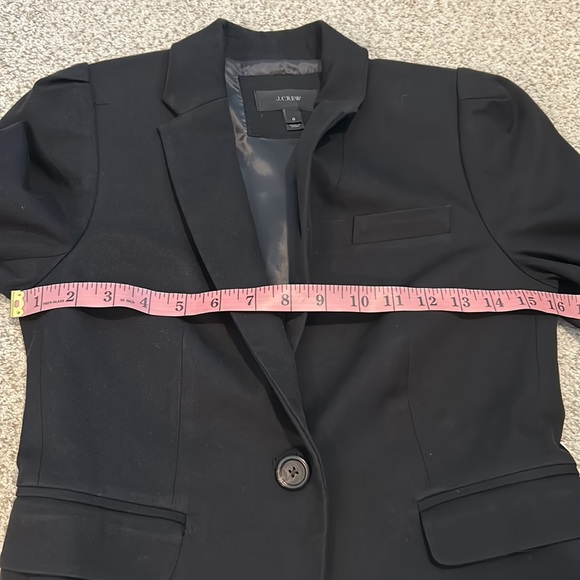 J. Crew Black Puff Sleeve Blazer in Stretchy Cotton, 0 - Picture 11 of 12